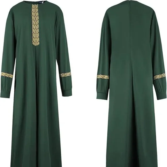 Abetteric Women's Muslim Abaya Dress w/ Hijab Zipper Islamic Robe Pockets Maxi P - Picture 2 of 16